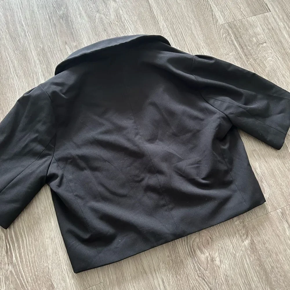 Lulus Posh Company Black Cropped Short Sleeve Blazer - Size XS